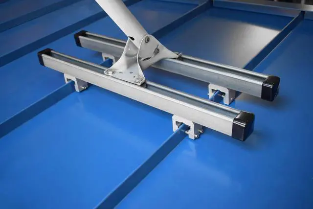 Alt view image 5 of 6 - SataMount Non-Penetrating Starlink Dish Mount Standing-Seam Metal Roof Clamp, Long-Lasting Unistrut Defender Finish