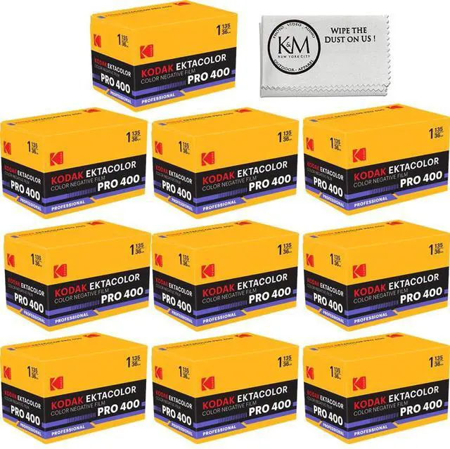 Main image of Ektacolor PRO 400 Color Negative Film | 35mm Roll Film (36 Exposures) 10 Rolls + Cloth