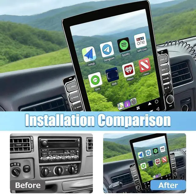 Alt view image 2 of 7 - 2+32G Double Din Car Stereo Radio Upgraded for Ford Excursion 2000-2003 | 9.7'' Touch Screen Android 15 GPS Navi Head Unit with Wireless Carplay Android Auto FM/SWC/WiFi/Bluetooth/Camera