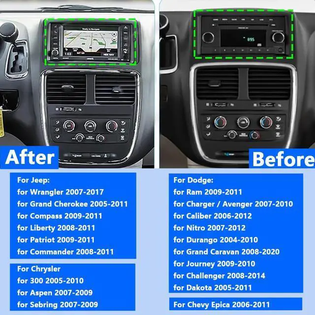 Alt view image 2 of 7 - Android 13 Car Stereo for Jeep Wrangler, Dodge, Chrysler, 7" Touch Screen | Car Radio with Wireless CarPlay/Android Auto, Support Bluetooth GPS FM Radio Backup Camera