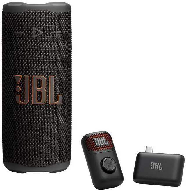 Main image of Grip Compact Portable Speaker Bundle with EasySing Mic Mini (Black) | AI Karaoke Microphone, Water, Dust and Drop-Proof, Pro Sound, Ambient Light