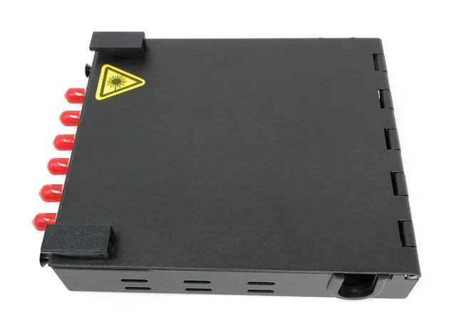 Alt view image 3 of 5 - Wall Mount Fiber Enclosure with Spool and Loaded 6 Port ST-UPC OM1/OM2 Multimode LGX Panel