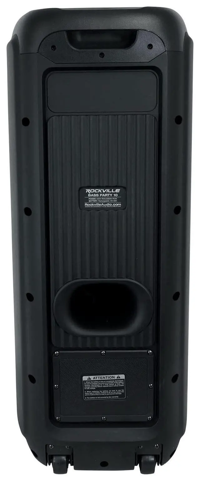 Alt view image 2 of 7 - BASS Party 10 Dual 10" Portable Battery LED Party Bluetooth Speaker