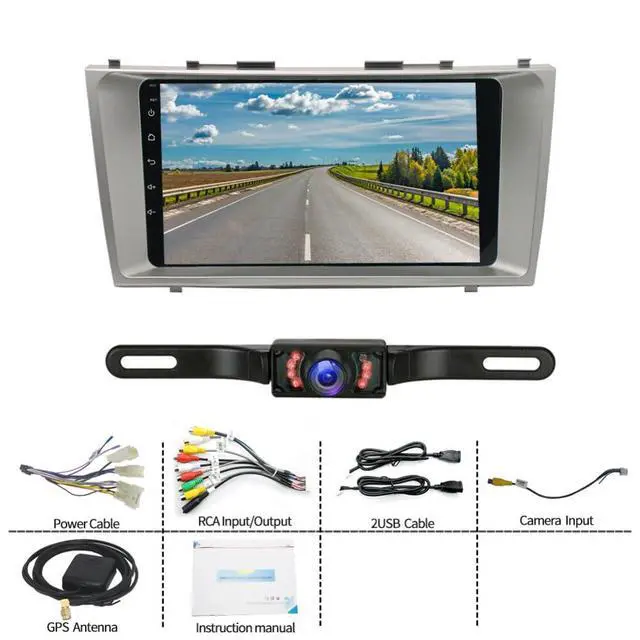 Alt view image 3 of 7 - Car Stereo for Toyota Camry 2007-2011 with Wireless Carplay & Android Auto, 9 Inch Touch Screen Android 14 Double Din Car Radio Stereo w/GPS Navigation Bluetooth Backup Camera SWC FM, 2G+32G