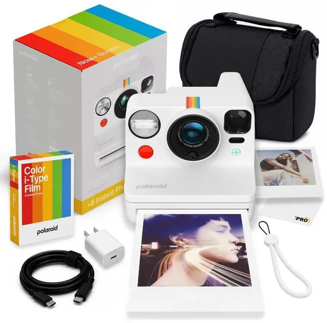 Main image of Now+ Generation 3 i-Type Camera in White + 8 Film Bundle | Includes Color i-Type Film (8 Photos), Instant Camera for Travel, Parties & Creative Photography, USB-C Rechargeable