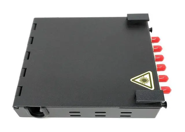 Alt view image 4 of 5 - Wall Mount Fiber Enclosure with Spool and Loaded 6 Port ST-UPC OM1/OM2 Multimode LGX Panel