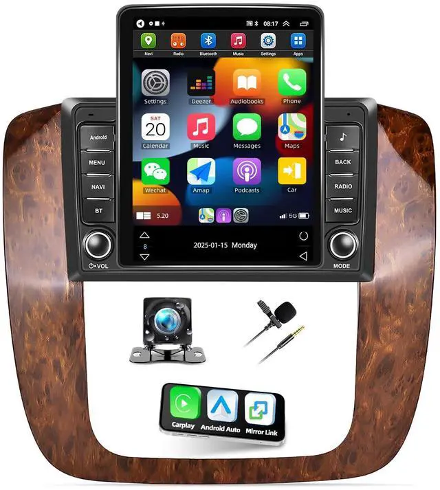 Alt view image 3 of 7 - Upgrade Car Stereo Radio for Chevy Silverado Chevrolet GMC Sierra 2007 2008 2009 2010 2011 2012 2013 2014 4+64G w/Wireless Carplay/Android Auto 9.7" IPS Touchs Sreen GPS Navi WiFi DSP Bluetooth/SWC/FM