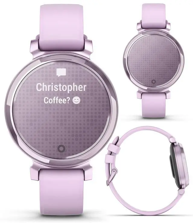 Alt view image 4 of 4 - Garmin Lily 2 - Metallic Lilac with Lilac Silicone Band: Women Stylish Smartwatch & Fitness Tracker | Up to 5 Days Battery Life, Health & Wellness Monitoring. 010-02839-01 Gift Bundle