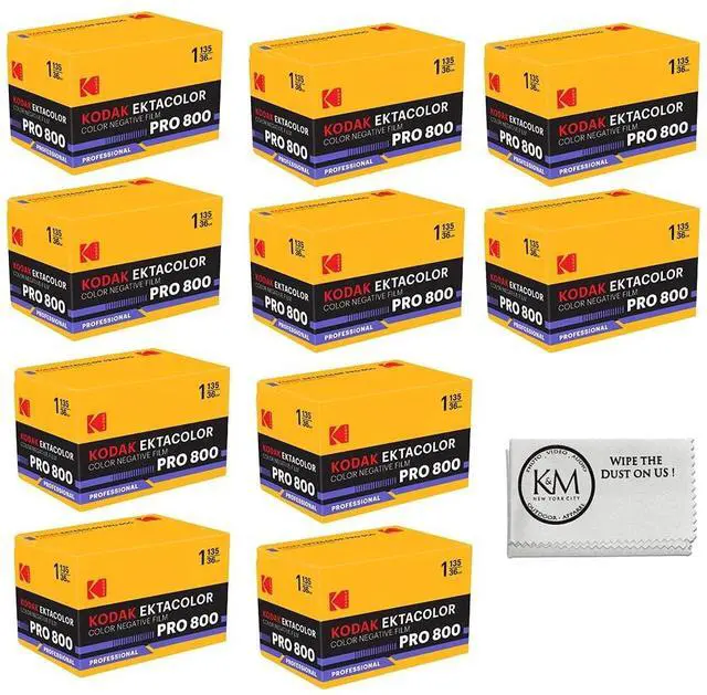 Main image of Ektacolor Pro 800 Color Negative Film | 35mm Roll Film (36 Exposures) 10 Rolls + Cloth