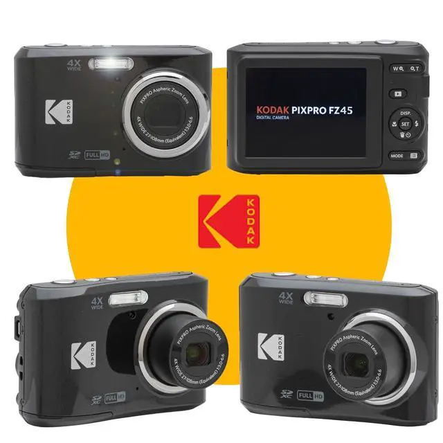 Alt view image 3 of 7 - Kodak PIXPRO FZ45 Digital Camera Bundle with Black Point & Shoot Camera Case + Transcend 64GB SD Memory Card + Tri-fold Memory Card Wallet + Hi-Speed SD USB Card Reader + More (Black)