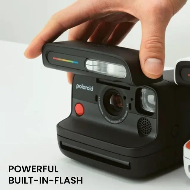 Alt view image 4 of 7 - Flip Instant Camera in Black with 4Lens System + 8 B&W Film Bundle | Instant Camera for Travel, Parties & Creative Photography, Sonar Autofocus, Compatible with i-Type & 600 Film
