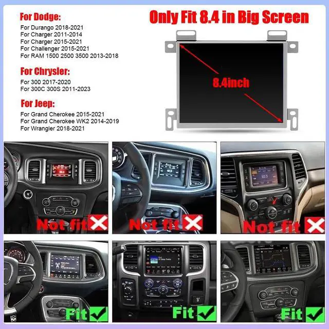 Alt view image 3 of 7 - 4+64G Car Stereo for Dodge Durango 2018-2021 with Carplay Android Auto | 2 Din Android 14 Radio Support 8.4in Touch Screen GPS Navi Bluetooth WiFi EQ HiFi Mirror Link SWC Split Screen Camera