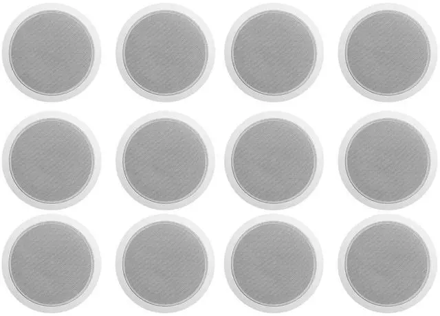 Main image of CCL6T White 70V 6" Commercial Ceiling Speakers, 12-Pack | 10W, 5W, 2.5W Transformer Terminal Connections, Flush Mount Grilles, for PA Announcements, Restaurant, Office