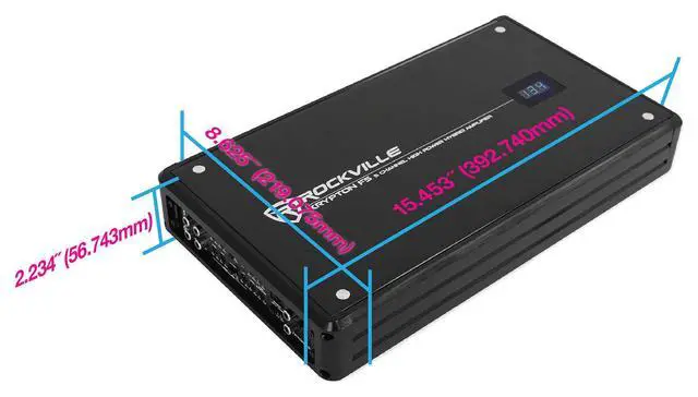 Alt view image 6 of 6 - Krypton F5 5 Channel Car Amplifier Bundle with RWK21 Amp Kit | 3200W Peak / 800W RMS, Class AB/D MOSFET, Bass Knob with Clip Indicator, Digital Volt Meter, 2 RTR172 17' RCA Cables, 4-Items