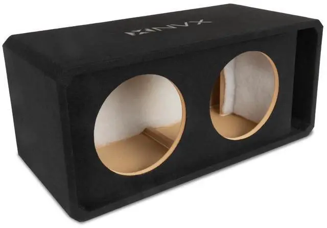Main image of Dual 12" Slot Ported Subwoofer Enclosure | 3/4" MDF Black Carpeted Subwoofer Enclosure 3.25 Cu. Ft. with Polyfil