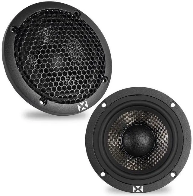 Main image of 3.5" XQ-Series v2 Midrange Car Speakers (Speaker Grilles Included) | 200W Peak / 100W RMS Pair, Carbon Fiber Cones and Neodymium Motor