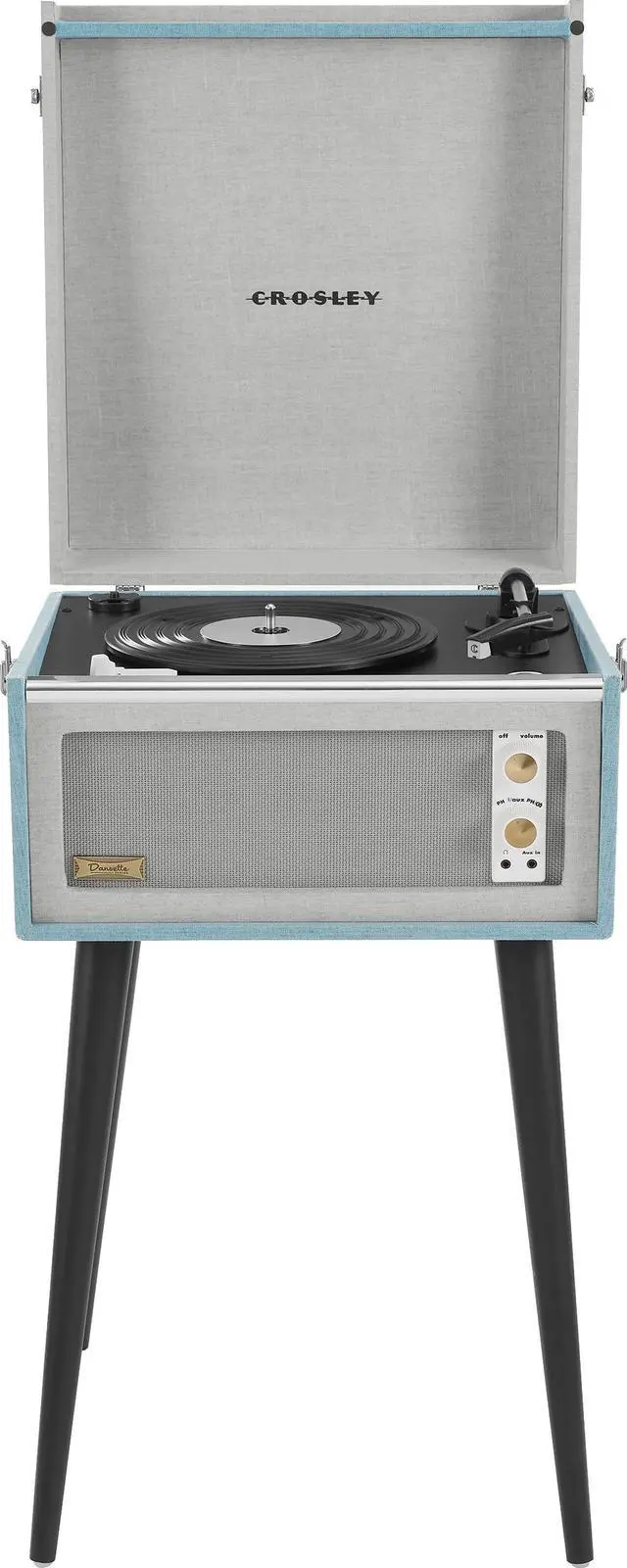 Main image of CR6233F-TN Dansette Bermuda Record Player, Tourmaline | 2-Speed Turntable, Bluetooth In / Out, Aux-In