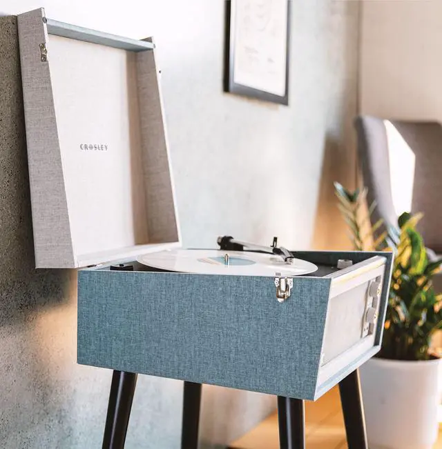 Alt view image 2 of 6 - CR6233F-TN Dansette Bermuda Record Player, Tourmaline | 2-Speed Turntable, Bluetooth In / Out, Aux-In
