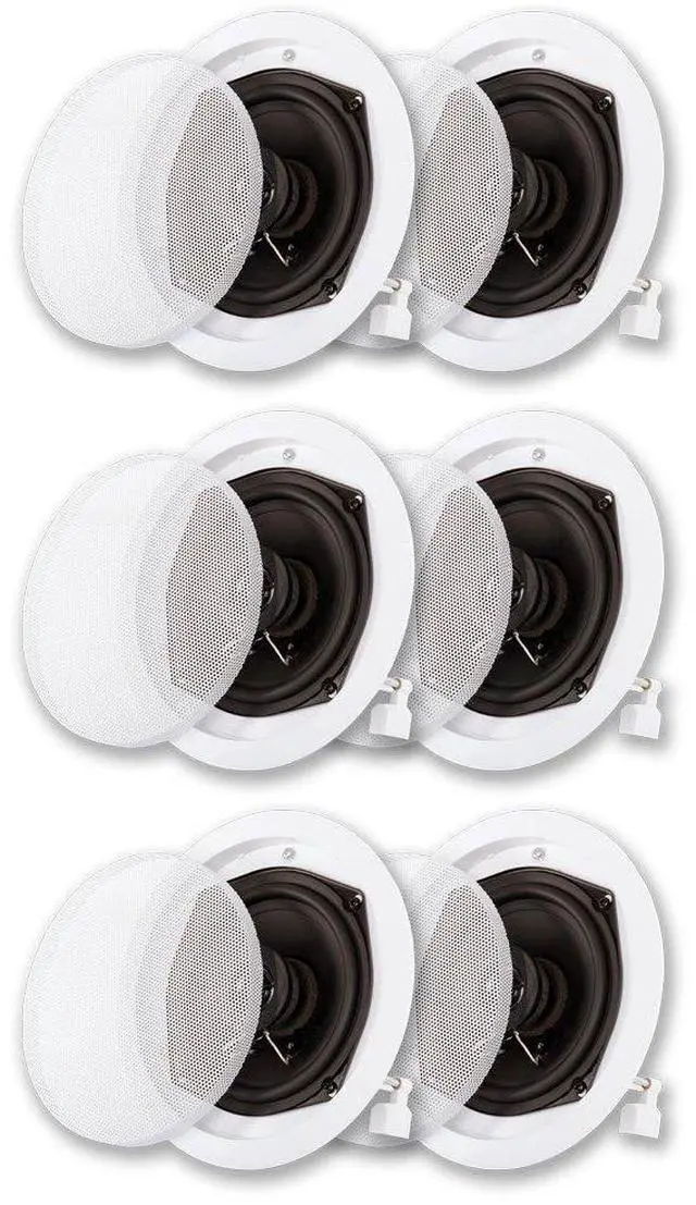 Main image of Acoustic Audio R191 in Ceiling/in Wall Speaker 3 Pair Pack 2 Way Home Theater 1200 Watt R191-3PR