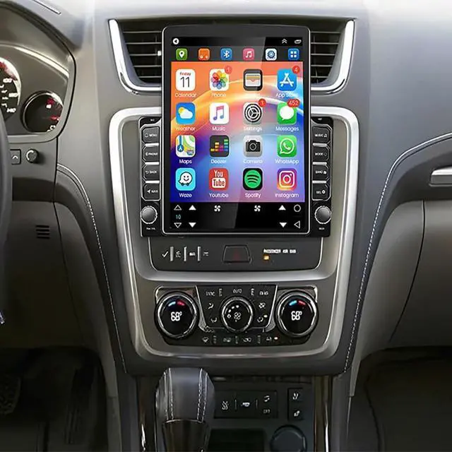 Alt view image 2 of 7 - Double Din Car Radio for GMC Acadia 2007-2016 Head Unit, 9.7" Touch Screen Upgarde Stereo for Chevy Cruze 2011-2015 with Wireless Carplay Android Bluetooth Android 14 Auto GPS WiFi Back Up Camera SWC