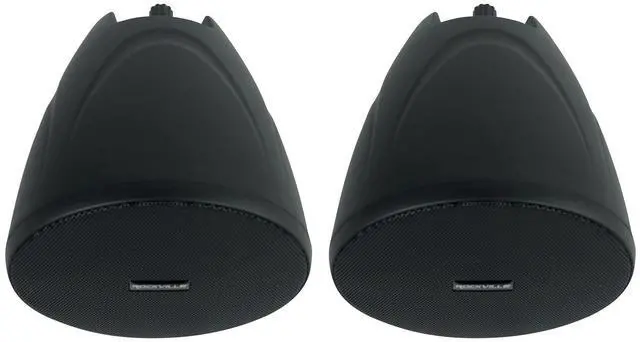 Main image of PEN-40T Black 4" 70V Hanging Pendant Speaker, 2-Pack | 70V/100V Transformer Taps: 40W, 20W, 10W, 5W or 8 Ohm 60W RMS, Euroblock Terminals, Deep Bass, for Restaurants