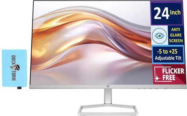 Main image of Series 5 524sf Monitor (Replaces M24f) 24" IPS FHD 300 nits Display | Adjustable Tilt, Flicker Free, Anti-Glare, 1x HDMI, Black/Silver w/Dockztorm HUB USB Port Expander