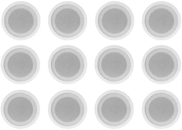 Main image of CCL5T White 70V 5" Commercial Ceiling Speakers, 12-Pack | Restaurant/School/Office, Paintable Flush Mount Grills, Double Paper Cone, Spring Loaded Terminals, 86dB Sensitivity