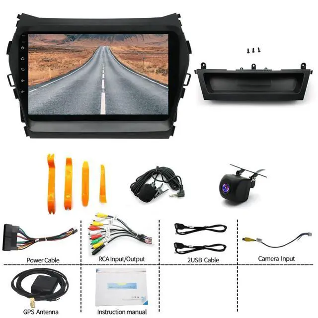 Alt view image 7 of 7 - 9" Car Stereo for Hyundai IX45 Santa Fe 2013-2018 Double Din Android 14 | Car Radio Player with Carplay Android Auto 2+64G Bluetooth Navi SWC Split Screen Touch Screen GPS WiFi FM Backup Camera