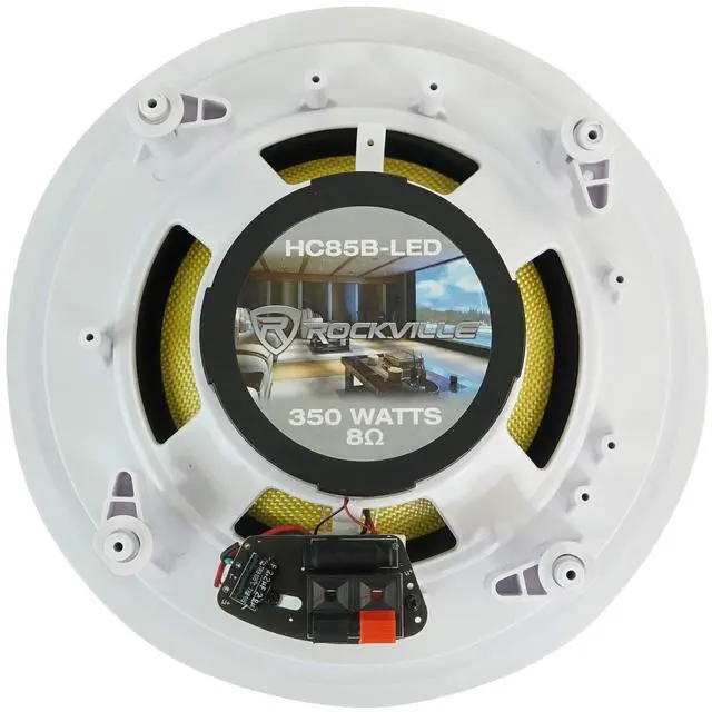 Alt view image 5 of 6 - HC85B-LED 8" in-Ceiling Home Theater Speakers, 6-Pack | LED Light, 700W Peak / 240W RMS, Kevlar Cone, Rubber Surround, Swivel Tweeter, Flush Mount Paintable Grills, 2-Way, 8 Ohm