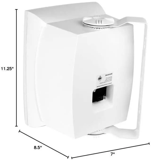 Alt view image 7 of 7 - Saga Elite 6.5 Weather Resistant Speakers w/Aluminum Grille 70.7V/100V-60W Transformer and 8 Bypass (White/Pair)
