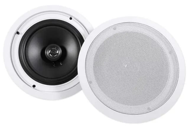 Alt view image 3 of 7 - RPA60BT V2 Commercial Audio Amp with 4 HC85 Ceiling Speakers | 1000W Peak / 250W RMS, Bluetooth, Optical/Coaxial/RCA Inputs, 4 White 8" Ceiling Speakers, Office and Restaurant Use, 5-Items