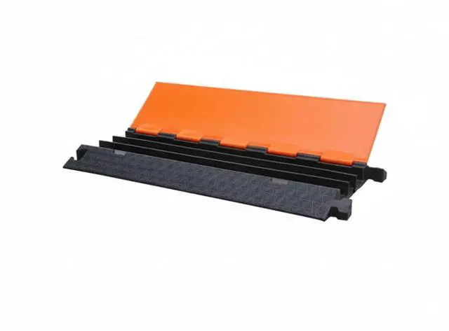 Main image of Atlas Heavy Duty Cable Protector Ramp - 3 Channel - 1 Pc - 35 Long Black & Orange 23800 Lbs Capacity - Rubber Speed Bump Wire Protector Cord Cover CP9982-OR