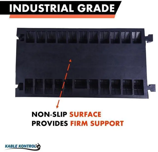 Alt view image 3 of 4 - Atlas Heavy Duty Cable Protector Ramp - 3 Channel - 1 Pc - 35 Long Black & Orange 23800 Lbs Capacity - Rubber Speed Bump Wire Protector Cord Cover CP9982-OR