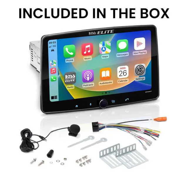 Alt view image 6 of 7 - Elite BE10ACP Car Stereo - Detachable 10.1" Touch Screen Car Stereo Apple CarPlay & Android Auto Head Unit, Single DIN with Double DIN Brackets, Bluetooth, No CD/DVD Player