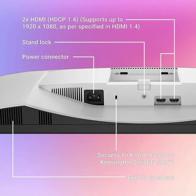 Alt view image 7 of 7 - Plus 27 inch Monitor, FHD 1080p, 144Hz Refresh Rate, LED Display, sRGB 99%, 1500:1 Contrast Ratio, Anti-Glare, VESA, Integrated 2 x 3W Speakers, 2 X HDMI 1.4, Height/Tilt/Swivel/Pivot, White