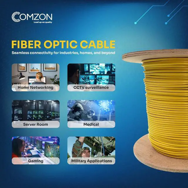 Alt view image 6 of 6 - 2 Strand Fiber Optic Cable Spool Singlemode(OS2), Yellow, 1000ft | 9/125, 3.0mm Zipcord fiber, Riser Rated, G.652.D, Corning SMF-28