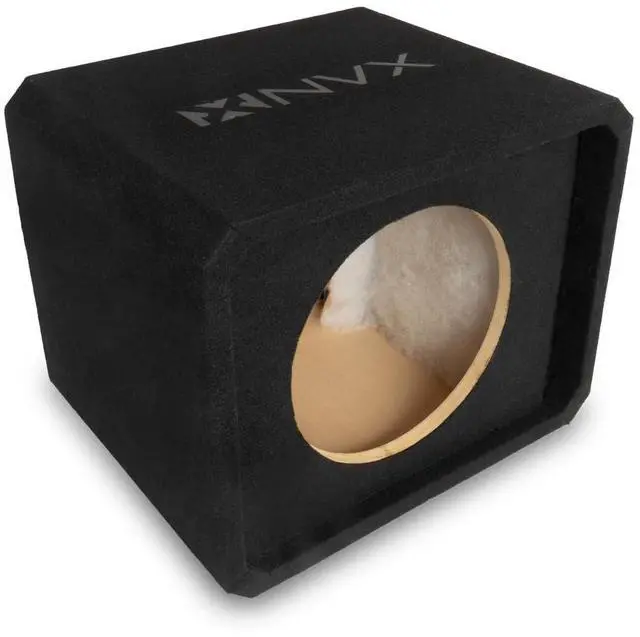 Main image of Single 12" Slot Ported Subwoofer Enclosure | 3/4" MDF, Black Carpet, Logo by