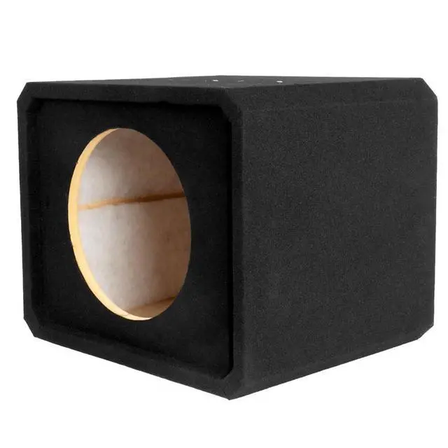 Alt view image 3 of 7 - Single 12" Slot Ported Subwoofer Enclosure | 3/4" MDF, Black Carpet, Logo by