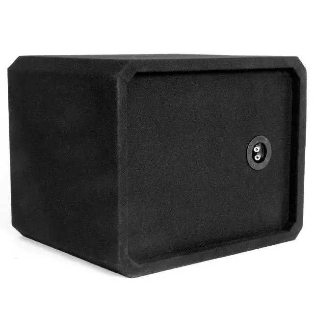 Alt view image 5 of 7 - Single 12" Slot Ported Subwoofer Enclosure | 3/4" MDF, Black Carpet, Logo by