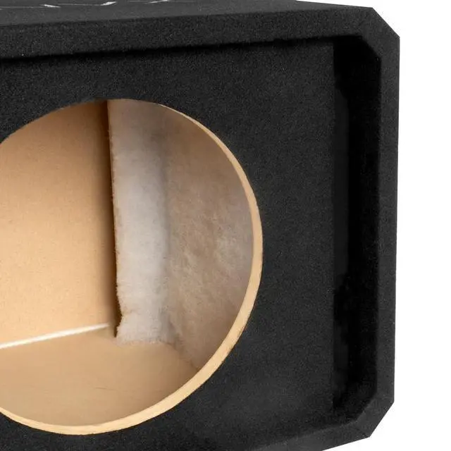 Alt view image 4 of 7 - Single 12" Slot Ported Subwoofer Enclosure | 3/4" MDF, Black Carpet, Logo by