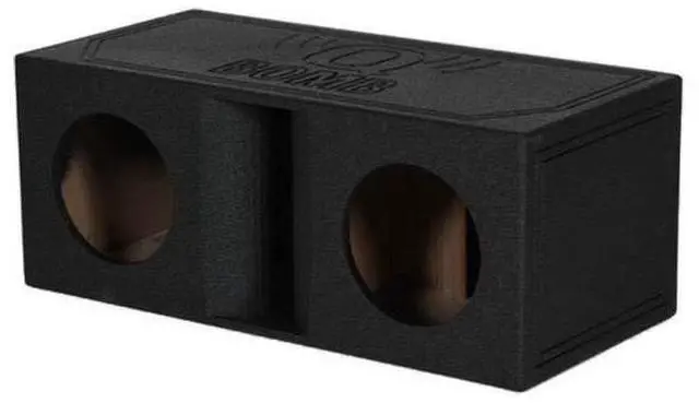Main image of QBOMB10HP-DUAL Dual 10" Vented Car Audio Subwoofer Box, Bedliner | Designed for Vehicle Stereo Equipment and Custom Deep Bass Sound System Installations