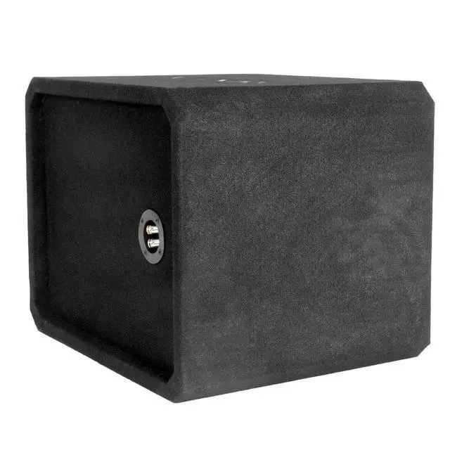 Alt view image 6 of 7 - Single 12" Slot Ported Subwoofer Enclosure | 3/4" MDF, Black Carpet, Logo by