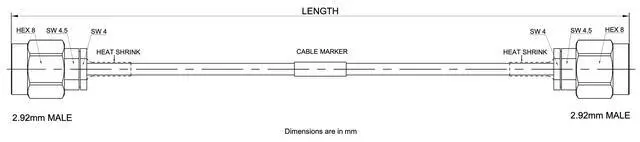 Alt view image 3 of 5 - 2.92mm Male to 2.92mm Male Cable Using 0.086" (2.2 mm) Series Low Loss Phase Stable Flexible Coax, DC - 40GHz, 50 Ohm (800 mm)
