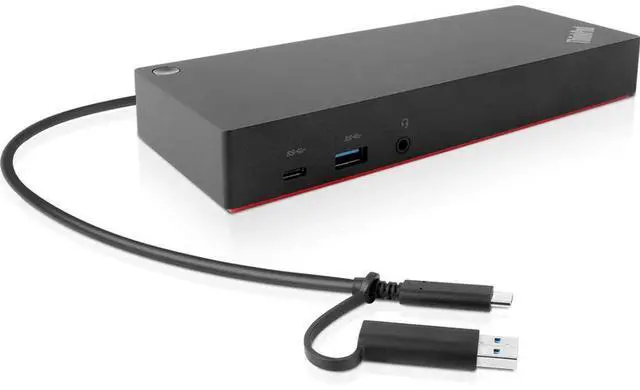 Alt view image 2 of 2 - Lenovo ThinkPad Hybrid USB-C Dock US (40AF0135US) with USB Type-A Adapter + ZoomSpeed HDMI Cable (with Ethernet) + Starter Bundle