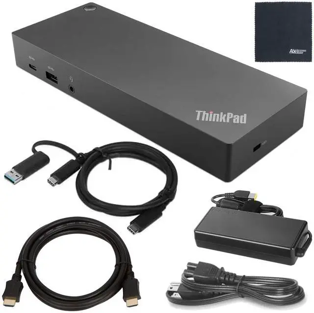 Main image of Lenovo ThinkPad Hybrid USB-C Dock US (40AF0135US) with USB Type-A Adapter + ZoomSpeed HDMI Cable (with Ethernet) + Starter Bundle
