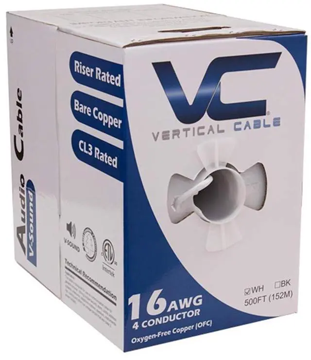 Alt view image 2 of 3 - 4-Conductor 16AWG Wire Speaker Cable, 500-Feet