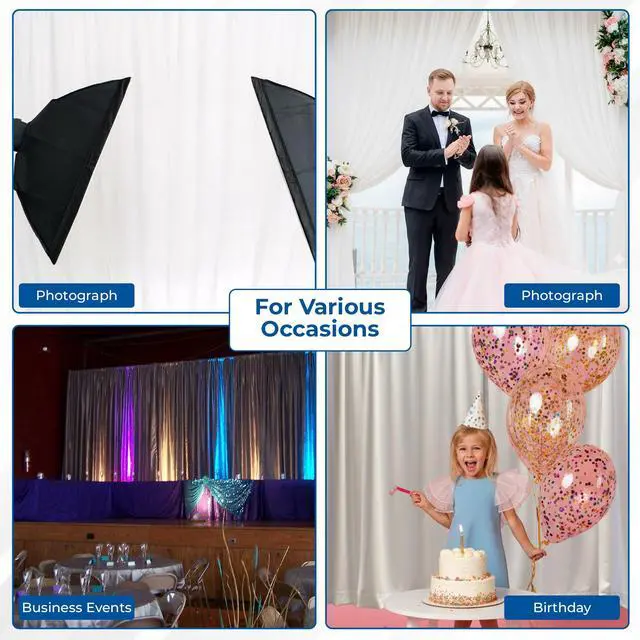 Alt view image 5 of 7 - 8 Foot Tall Fixed Height Portable Pipe and Drape Backdrop Kit 8ft x 10ft (No Drapes)