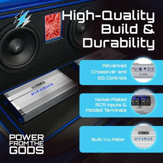 Alt view image 4 of 7 - Brutus BG 3000 Watt Class D Monoblock Amplifier with Built-in UV Meter, Dual Toroidal Transformer PWM Power Supply and Shielded Inductors