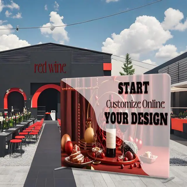 Alt view image 7 of 7 - Custom Tension Fabric Display Backdrop Trade Show Booth Background | Double Sided Print 7.5x7.5 FT Step and Repeat Banner Stand for Weddings, Events & Trade Show Booth