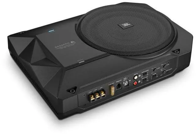 Main image of BassPro SL 8-inch 125W RMS Powered Under-Seat Compact Subwoofer Enclosure System (250 watts RMS: 125 watts), Black